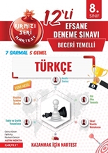 8. Sınıf Kırmızı Nar Efsane Türkçe 12 Deneme Sınavı  (7 Sarmal + 5 Genel)